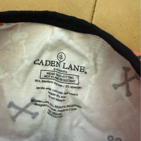 💛$15 FLASH SALE💛 Caden Lane Viscose Bamboo Funny Bones Footie 3-6M NWT - Picture 4 of 4